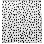 Pinselstrich, schwarz und weiß duschvorhang (Vorderseite)