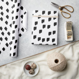 Pinselstrich, schwarz und weiß geschenkpapier