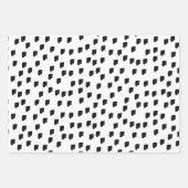 Pinselstrich, schwarz und weiß geschenkpapier set (Vorderseite 2)