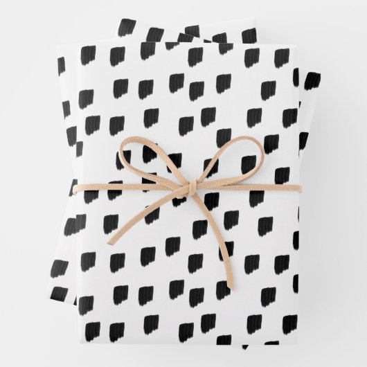 Pinselstrich, schwarz und weiß geschenkpapier set (Beispiel)