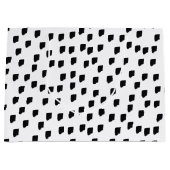 Pinselstrich, schwarz und weiß große geschenktüte (Vorderseite)