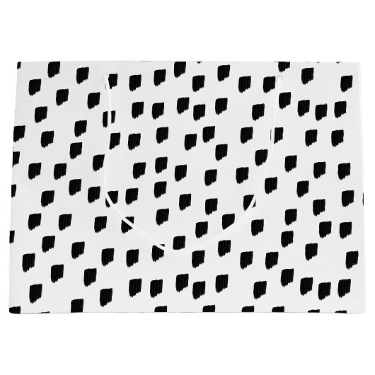 Pinselstrich, schwarz und weiß große geschenktüte (Vorderseite)