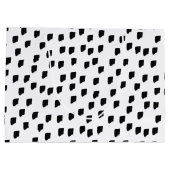 Pinselstrich, schwarz und weiß große geschenktüte (Rückseite)