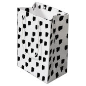 Pinselstrich, schwarz und weiß mittlere geschenktüte (Rückseite Schrägansicht)