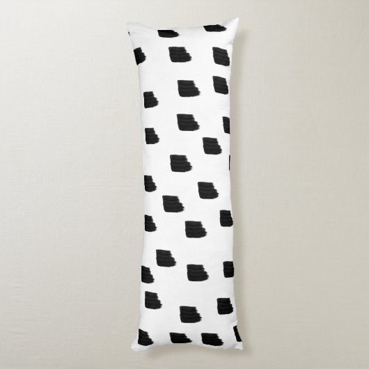 Pinselstrich, schwarz und weiß seitenschläferkissen (Rückseite (Vertikal))