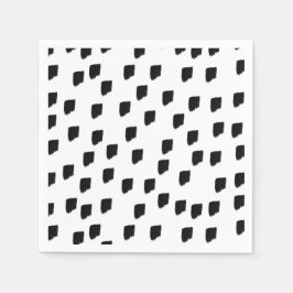 Pinselstrich, schwarz und weiß serviette