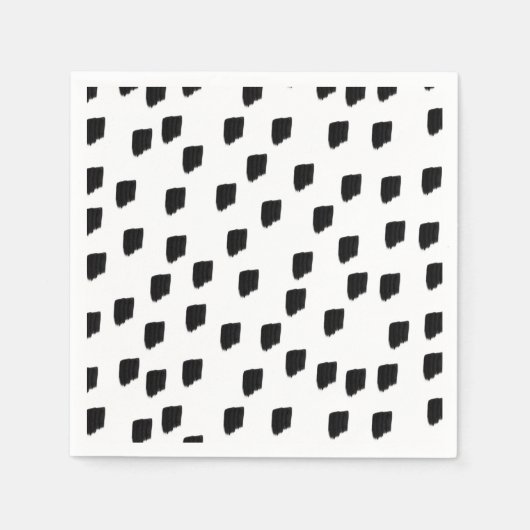 Pinselstrich, schwarz und weiß serviette (Vorderseite)