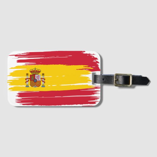 Pinselstrich Spanien Fahne Gepäckanhänger (Vorderseite (Horizontal))