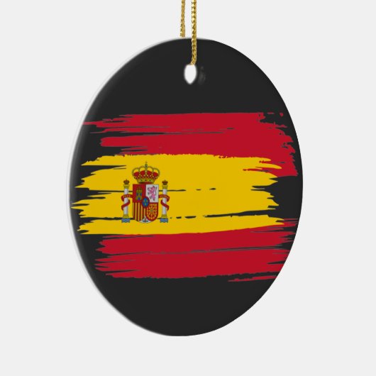 Pinselstrich Spanien Fahne Keramik Ornament (Rechts)