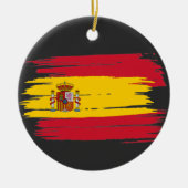 Pinselstrich Spanien Fahne Keramik Ornament (Vorne)