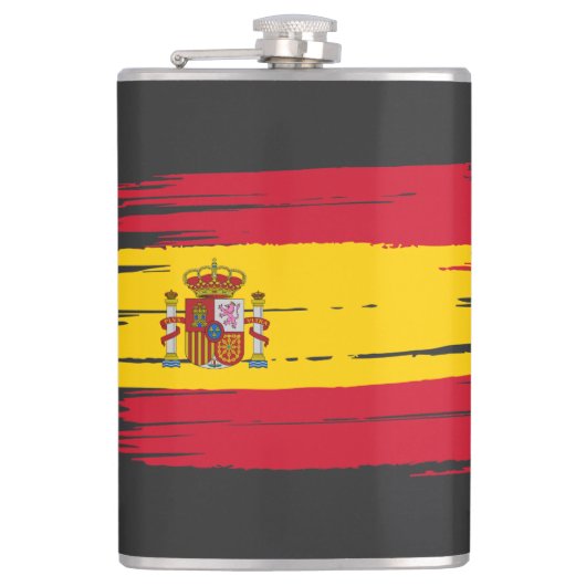 Pinselstrich Spanienflagge Flachmann (Vorderseite)