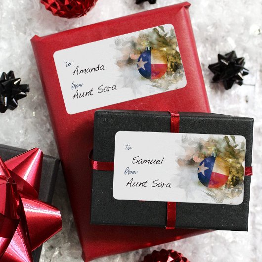 Pinselstrich Texas Flag Weihnachtsschmuck Kunst Ge Adressaufkleber