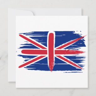 Pinselstrich UK Union Jack Flagge Flach Grußkarte
