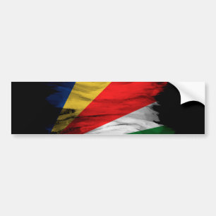 Pinselstrich unter der Flagge der Seychellen, nati Autoaufkleber