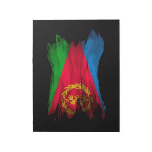 Pinselstrich unter der Flagge von Eritrea, nationa Notizblock (Rotiert)
