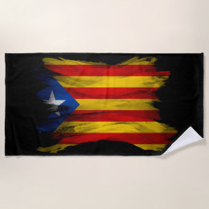 Pinselstrich unter katalanische Flagge Strandtuch