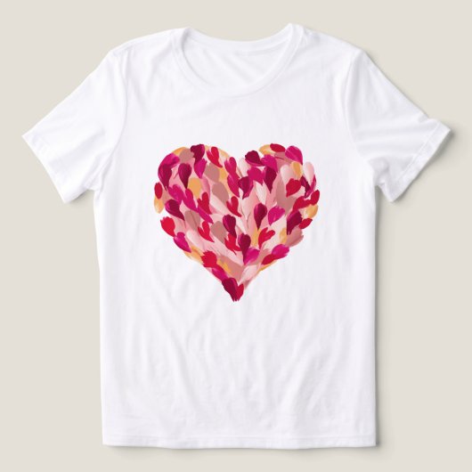 Pinselstrich Valentinstag Herz Tri-Blend Shirt (Design Vorderseite)