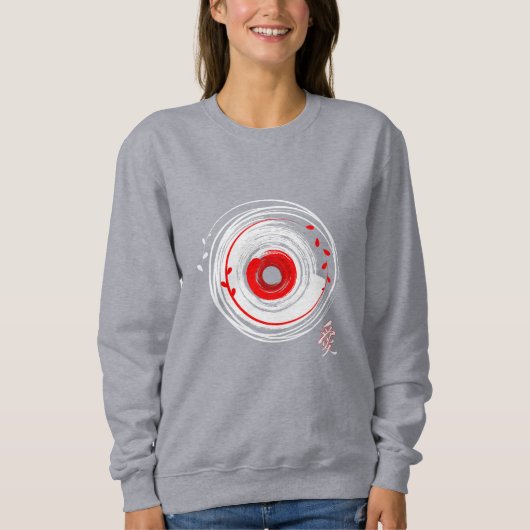 Pinselstrich Vinyl Record mit der Word-Liebe Sweatshirt (Vorderseite)