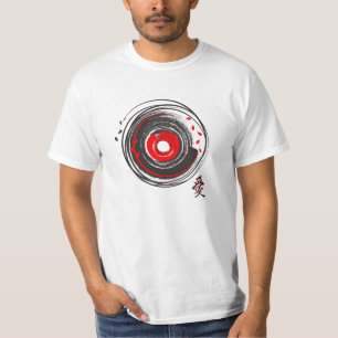 Pinselstrich Vinyl Record mit der Word-Liebe T-Shirt