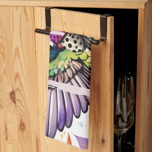 Pinselstrich-Vogel-Kunst Geschirrtuch (Drittel gefaltet)