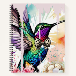 Pinselstrich-Vogel-Kunst Notizblock