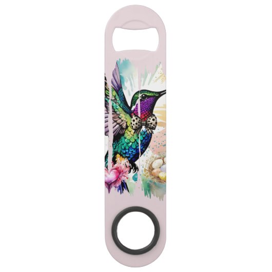 Pinselstrich-Vogelkunst Speed Flaschenöffner (Vorderseite)