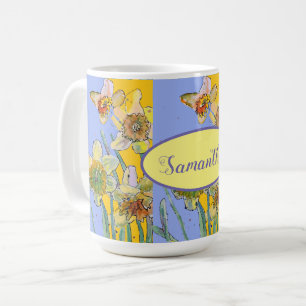 Pinselstrich Wasserfarbe Lavendel Kaffeetasse