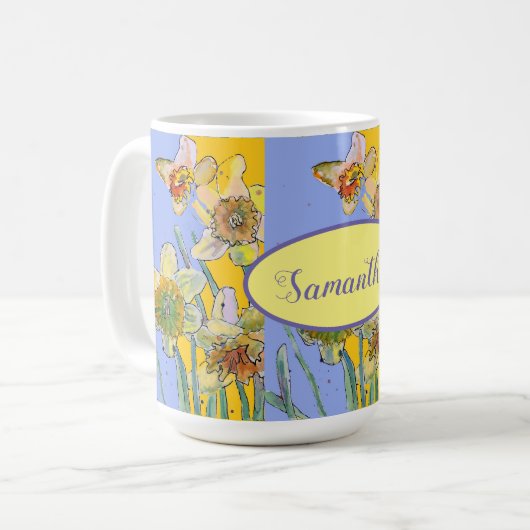 Pinselstrich Wasserfarbe Lavendel Kaffeetasse (Vorderseite Links)