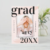 Pinselstrich Wasserfarbe Pinselstrich Foto Abschlu Einladung (Stehend Vorderseite)