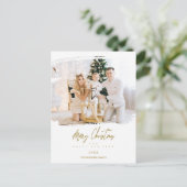 Pinselstrich Weihnachten Golden Snowflakes Foto (Stehend Vorderseite)