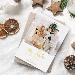Pinselstrich Weihnachten Goldener Effekt Benutzerf Folien Feiertagskarte
