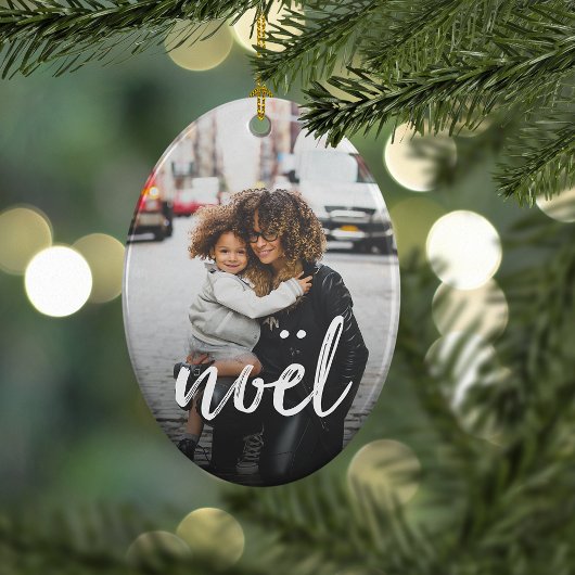 Pinselstrich-Weihnachten | PERSONALISIERTES FOTO Keramikornament