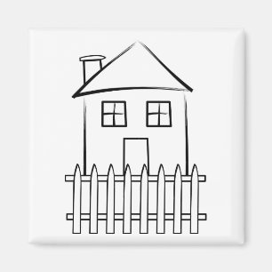 Pinselstrich White Picket Flag House Magnet