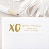Pinselstrich XOXO Gold Foil Valentine Address Labe (Insitu)