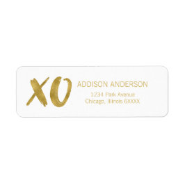 Pinselstrich XOXO Gold Foil Valentine Address Labe