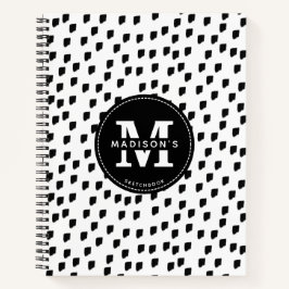 Pinselstrichbuch für Schwarz und Weiß Notizblock