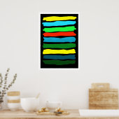 Pinselstriche #5 (V.2) Poster (Küche)