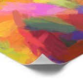 Pinselstriche, abstrakt, aquamarin orange, Pinsels Poster (Ecke)