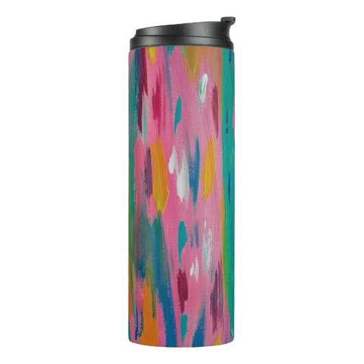 Pinselstriche Abstrakt drucken Thermosbecher (Nach links gedreht)