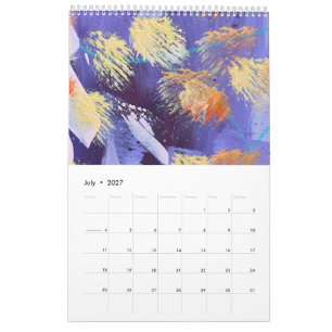 Pinselstriche Abstrakte Kunst Einseitiger Kalender