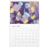 Pinselstriche Abstrakte Kunst Einseitiger Kalender (Jan 2027)