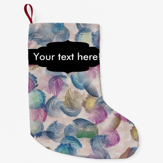 Pinselstriche abstraktes Design Kleiner Weihnachtsstrumpf (Vorderseite)