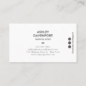 Pinselstriche aus abstraktem Rosa und Gold, Pinsel Visitenkarte (Rückseite)