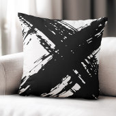 Pinselstriche aus schwarz-weiß kissen