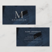 Pinselstriche Blaue Maskuline Visitenkarte (Vorne/Hinten)