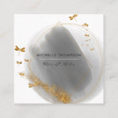 Pinselstriche Doodle Square Business Card Quadratische Visitenkarte (Vorderseite)