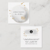 Pinselstriche Doodle Square Business Card Quadratische Visitenkarte (Vorne/Hinten)