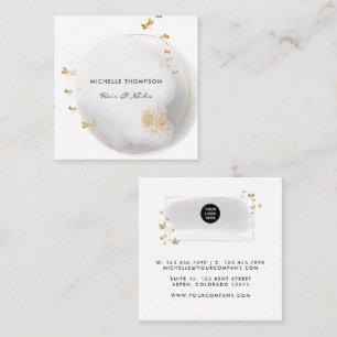 Pinselstriche Doodle Square Business Card Quadratische Visitenkarte