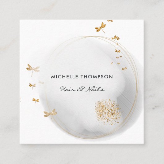 Pinselstriche Doodle Square Business Card Quadratische Visitenkarte (Vorderseite)