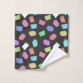 Pinselstriche, farbenfrohe Pinselstriche Badhandtuch Set (Waschlappen)